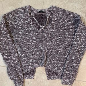 Express Crop Sweater - Deep Purple XS